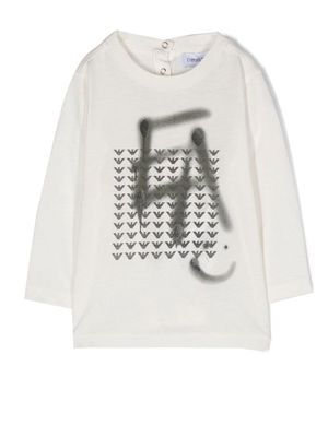 Emporio Armani Kids monogram-pattern T-shirt - White