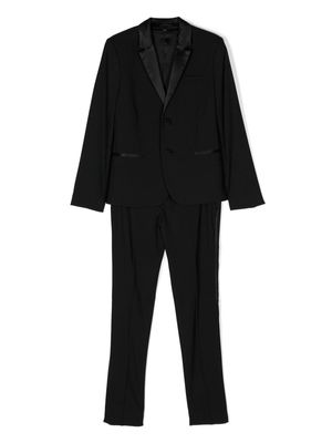 Emporio Armani Kids notched-lapels single-breasted suit - Black