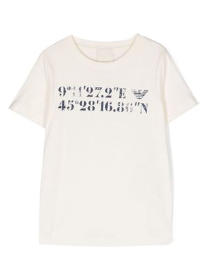 Emporio Armani Kids number-print cotton T-shirt - Neutrals