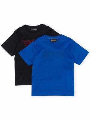 Emporio Armani Kids pack-of-two logo T-shirt - Blue