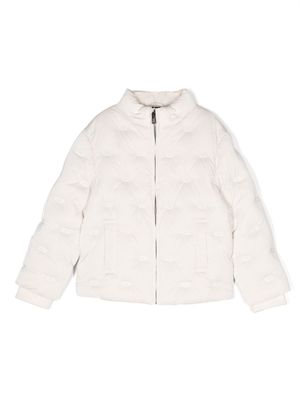 Emporio Armani Kids padded zip-up jacket - White