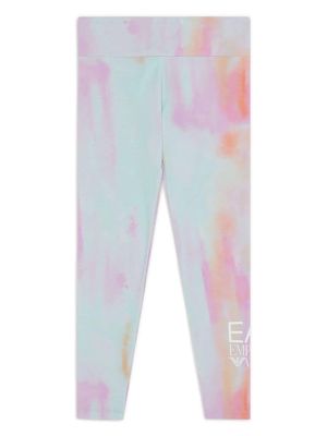 Emporio Armani Kids patterned logo-print leggings - Pink