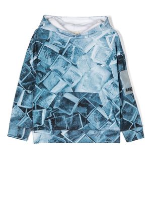 Emporio Armani Kids photograph-print cotton hoodie - Blue
