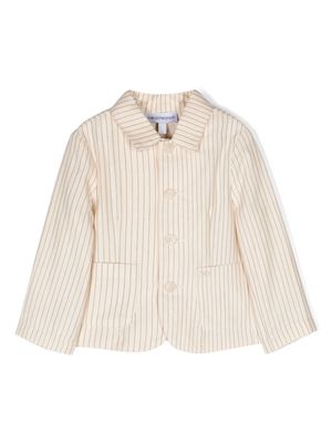 Emporio Armani Kids pinstriped cotton-blend blazer - Neutrals