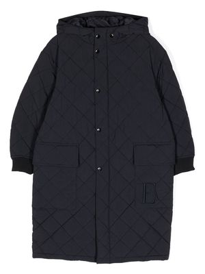 Emporio Armani Kids quilted-finish hooded coat - Black