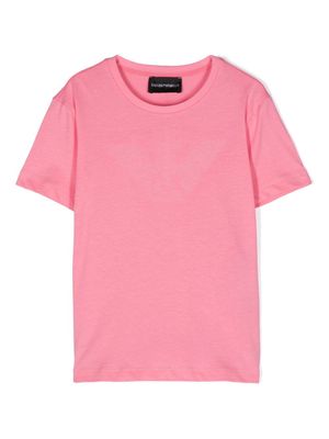 Emporio Armani Kids rhinestone embellished cotton T-shirt - Pink