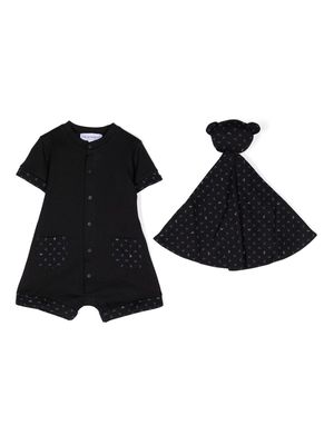 Emporio Armani Kids short-sleeved cotton romper - Black