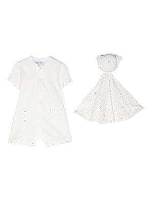 Emporio Armani Kids short-sleeved cotton romper - White