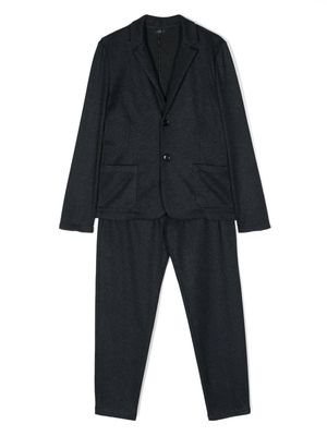 Emporio Armani Kids single-breasted checked suit - Blue