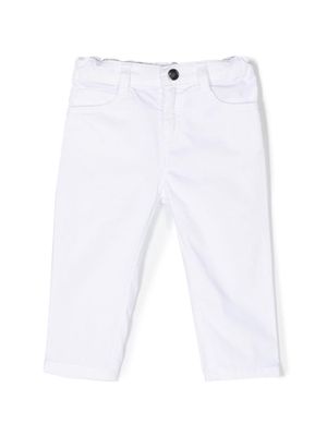 Emporio Armani Kids straight-leg cotton trousers - White