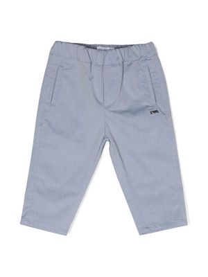 Emporio Armani Kids stretch-cotton tailored trousers - Blue