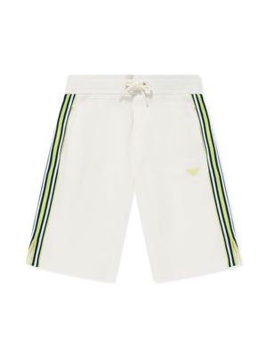 Emporio Armani Kids stripe-detail cotton shorts - White