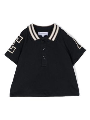 Emporio Armani Kids stripe-edge cotton polo shirt - Blue