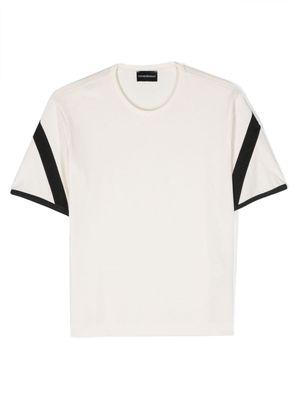 Emporio Armani Kids stripe-print cotton T-shirt - Neutrals