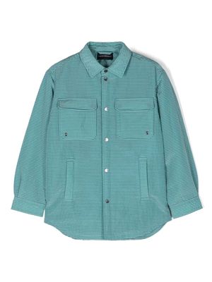 Emporio Armani Kids striped press-stud jacket - Blue