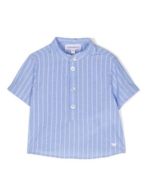 Emporio Armani Kids striped short-sleeve Henley top - Blue