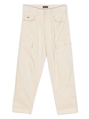 Emporio Armani Kids tapered-leg corduroy trousers - Neutrals