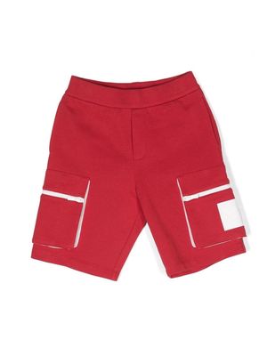 Emporio Armani Kids two-tone cotton track shorts - Red