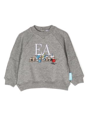 Emporio Armani Kids x Smurfs cotton sweatshirt - Grey