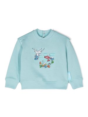 Emporio Armani Kids x The Smurfs embroidered sweatshirt - Blue