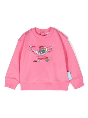 Emporio Armani Kids x The Smurfs embroidered sweatshirt - Pink