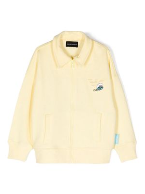 Emporio Armani Kids x The Smurfs zip-up sweatshirt - Yellow