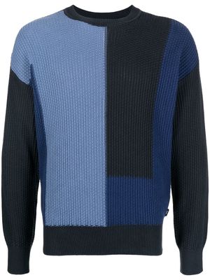Emporio Armani knitted colour-block jumper - Black