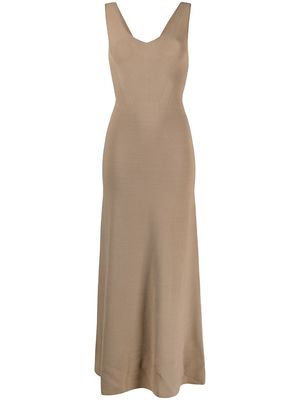 Emporio Armani knitted fitted long dress - Neutrals
