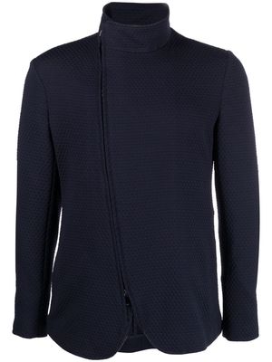 Emporio Armani knitted zip-up jacket - Blue