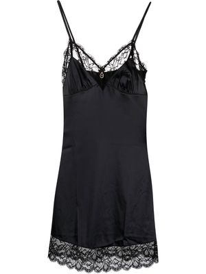 Emporio Armani lace-detail slip dress - Black
