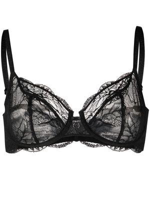 Emporio Armani lace-detail underwired bra - Black