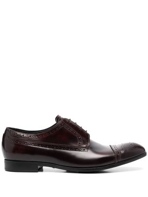 Emporio Armani lace-up leather brogues - Red