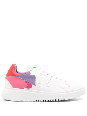 Emporio Armani lace-up leathersneakers - White