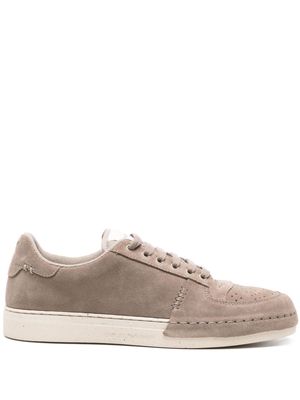 Emporio Armani lace-up suede sneakers - Brown