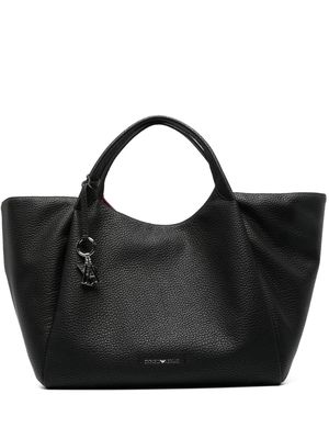 Emporio Armani large logo-charm tote bag - Black