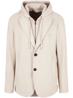 Emporio Armani layered hooded blazer - Neutrals