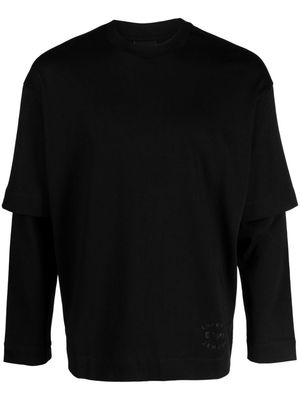Emporio Armani layered-sleeves cotton T-shirt - Black
