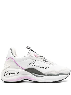 Emporio Armani leather chunky sneakers - White