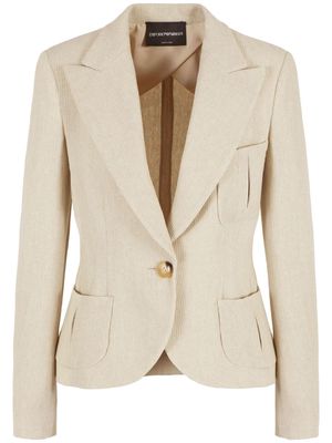 Emporio Armani linen-blend blazer - Neutrals