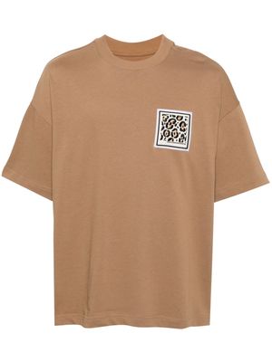 Emporio Armani logo-appliqué cotton T-shirt - Brown