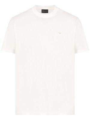 Emporio Armani logo-appliqué cotton T-shirt - Neutrals