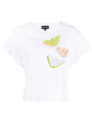 Emporio Armani logo-appliqué cotton T-shirt - White