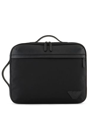 Emporio Armani logo-appliqué tote backpack - Black