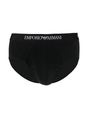 Emporio Armani logo-band briefs - Black