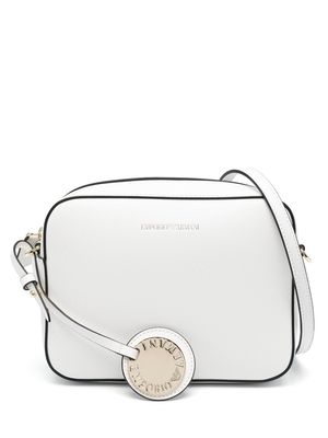 Emporio Armani logo-charm crossbody bag - White
