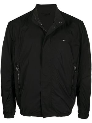 Emporio Armani logo-charm zip bomber jacket - Black