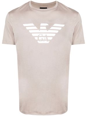Emporio Armani logo crew-neck T-shirt - Neutrals