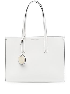 Emporio Armani logo-debossed shoulder bag - White