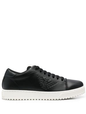 Emporio Armani logo-detail lace-up trainers - Black
