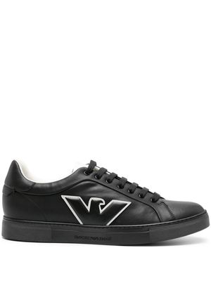 Emporio Armani logo-embossed lace-up sneakers - Black